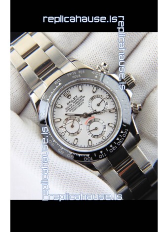 Rolex Daytona Japanese Movement Replica Watch in White Dial - Ceramic Bezel 