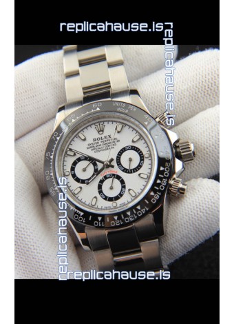 Rolex Daytona Japanese Movement Replica Watch in White Dial - Ceramic Bezel 