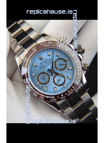 Rolex Daytona Japanese Movement Replica Watch in Ice Blue Dial - Ceramic Bezel 