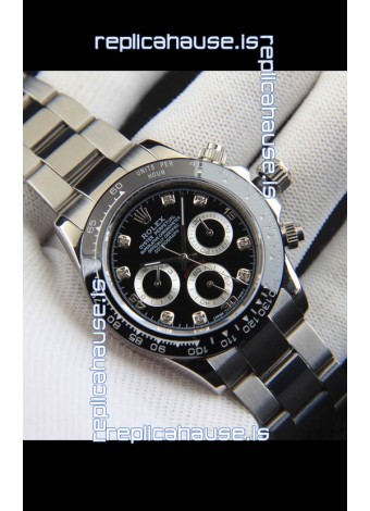 Rolex Daytona Japanese Movement Replica Watch in Black Dial - Ceramic Bezel 