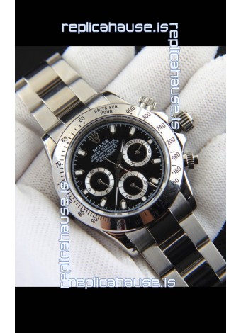 Rolex Daytona Japanese Movement Replica Watch in Black Dial 