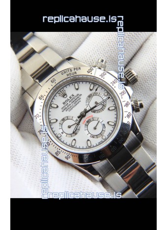Rolex Daytona Japanese Movement Replica Watch in White Dial 