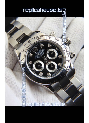 Rolex Daytona Japanese Movement Replica Watch in Black Dial 