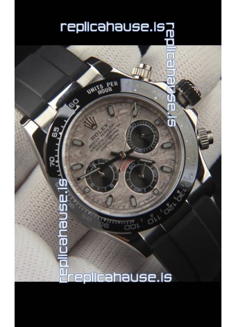 Rolex Daytona Japanese Movement Steel Casing Replica Watch in Meteorite Pattern Dial