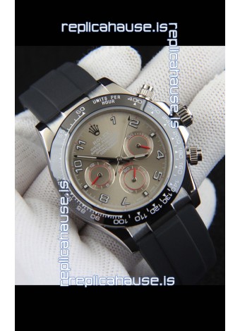 Rolex Daytona Japanese Movement Steel Casing Replica Watch in Grey Dial