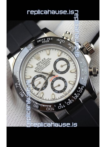 Rolex Daytona Japanese Movement Steel Casing Replica Watch in White Dial