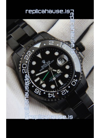 Rolex GMT Masters II Japanese Movement Replica Watch in PVD Casing 