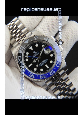 Rolex GMT Masters II Japanese Movement Replica Watch Steel Case Black Dial