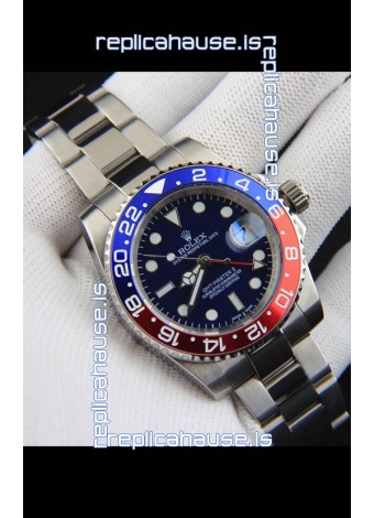 Rolex GMT Masters II Japanese Movement Replica Watch Steel Case Black Dial