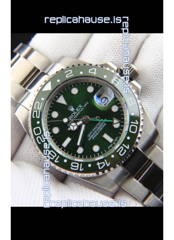 Rolex GMT Masters II Japanese Movement Replica Watch Steel Case Green Dial