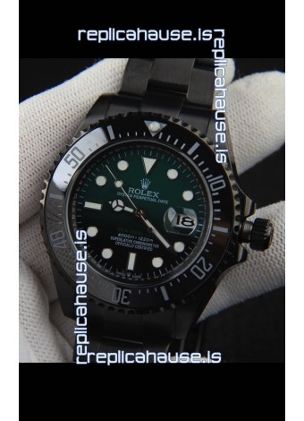Rolex Sea Dweller Japanese Movement Replica Watch Green Dial 43MM