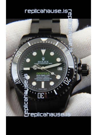 Rolex Sea Dweller Japanese Movement Replica Watch Green Dial 44MM