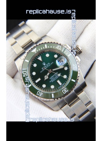 Rolex Submariner Japanese Replica Watch 904L Steel - Ceramic Bezel in Green