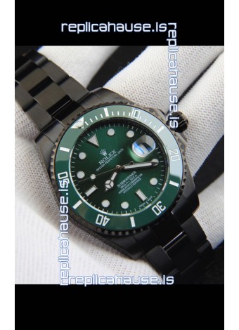 Rolex Submariner Japanese Replica Watch in PVD Coating Green Dial 