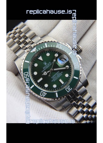 Rolex Submariner Japanese Replica Watch 904L Steel - Ceramic Bezel in Green
