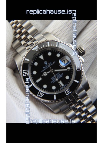 Rolex Submariner Japanese Replica Watch 904L Steel - Ceramic Bezel in Black