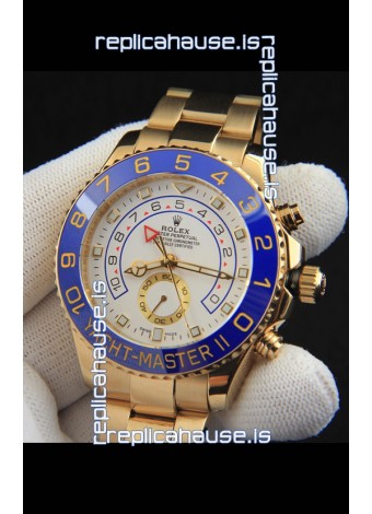 Rolex Yachtmater II Japanese Movement Replica Watch 44M Yellow Gold