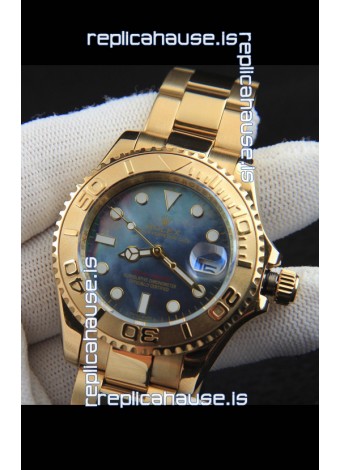 Rolex Yachtmaster Japanese Movement Watch in Gold Casing - Pearl dial 37MM