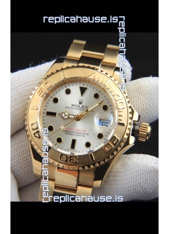 Rolex Yachtmaster Japanese Movement Watch in Gold Casing - Steel dial 37MM