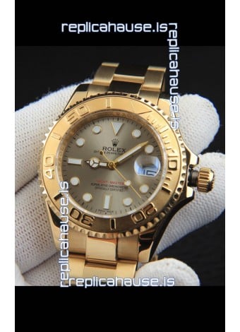 Rolex Yachtmaster Japanese Movement Watch in Gold Casing - Grey dial 37MM
