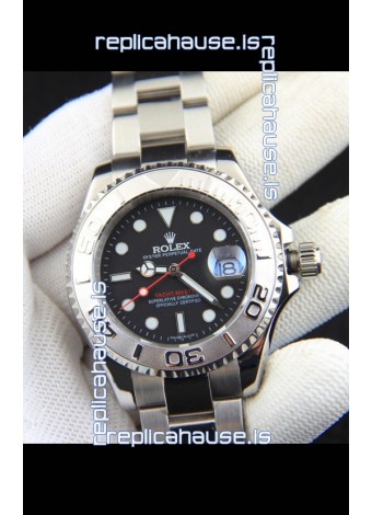 Rolex Yachtmaster Stainless Steel Japanese Replica Watch - 40MM - Black Dial 