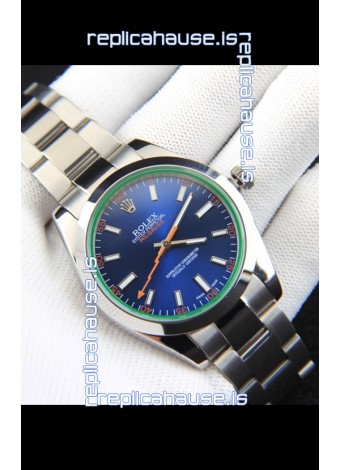 Rolex Milgauss Japanese Movement Replica Watch in Blue Dial 