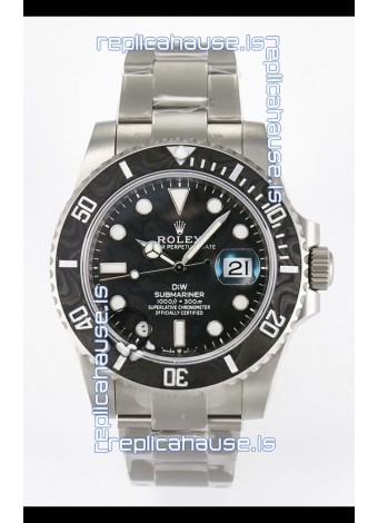 Rolex Submariner DiW Sandblasted Steel Casing Carbon Fiber Bezel Watch Black Dial