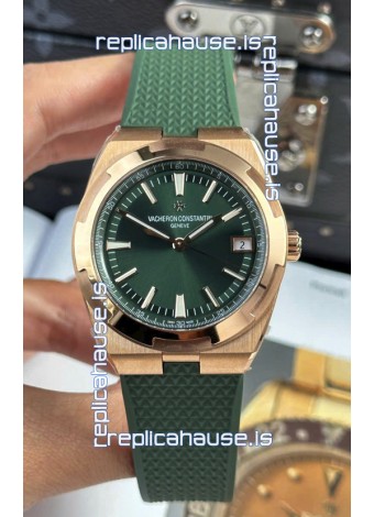 Vacheron Constantin Super Clone Overseas Edition Rose Gold Casing Rubber Strap