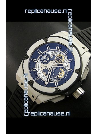 Hublot Big Bang King Power Skeleton Swiss Watch in Brushed Steel