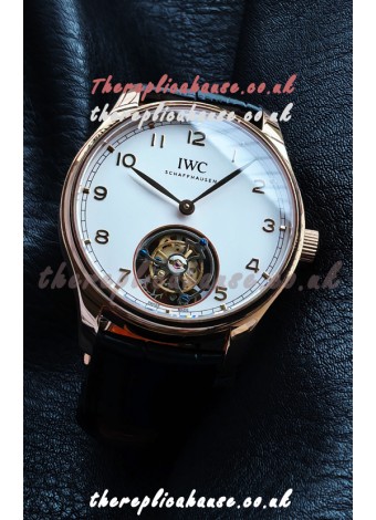 IWC Portuguese Tourbillon Rose Gold White Dial Super Clone Watch 