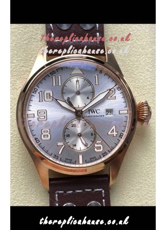 IWC PILOT'S Monopusher Rose Gold Steel Dial Replica Watch 