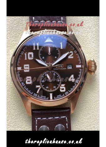 IWC PILOT'S Monopusher Rose Gold Brown Dial Replica Watch 