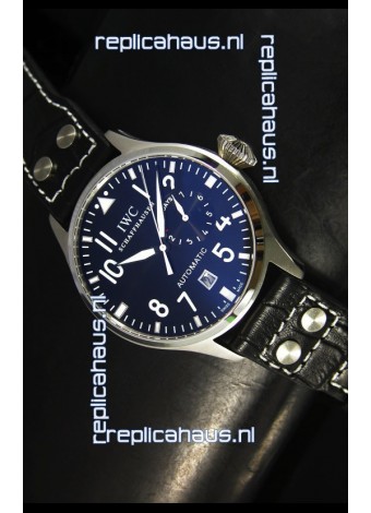 IWC Big Pilot Swiss Replica Steel Watch in Black Dial - Updated Case Version