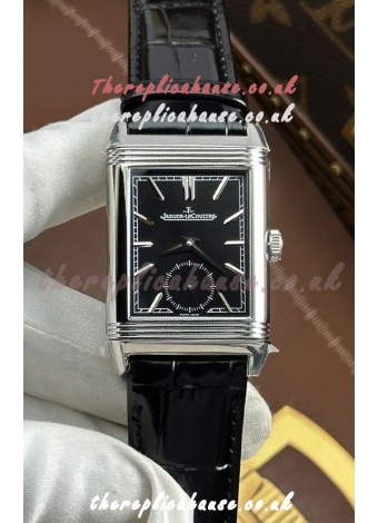 Jaeger LeCoultre Reverso Tribute Duoface Black/Steel Dial Super Clone Watch 