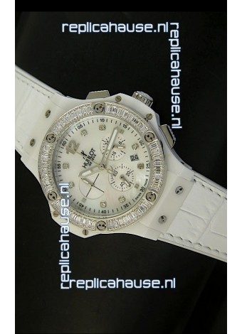 Hublot Big Bang 34MM Ladies Watch in Quartz Movement - White Dial/Strap