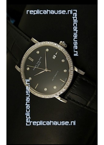 Patek Philippe Calatrava 5298 Swiss Replica Watch in Steel Casing - Diamonds Hours