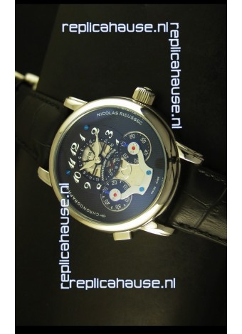 Mont Blanc Nicolas Riessec Stainless Steel Case in Black Dial
