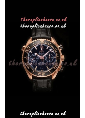 Omega Speedmaster Planet Ocean Rose Gold Black Dial Super Clone Watch 