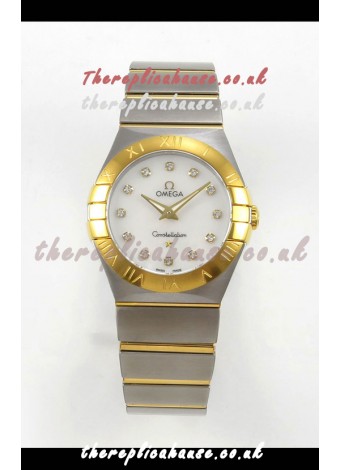 Omega Constellation 28MM Two Tone Yellow Gold Pearl Dial QUARTZ Super Clone Watch 