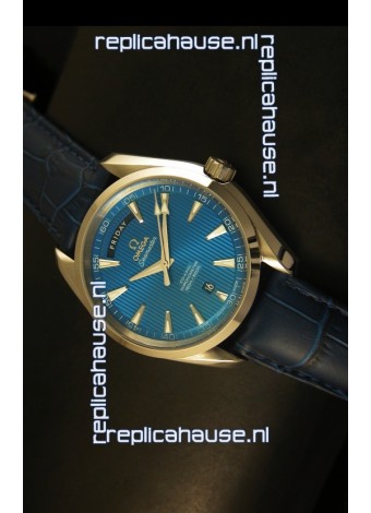 Omega Seamaster Aqua Terra Co-Axial Day Date Leather Swiss Watch