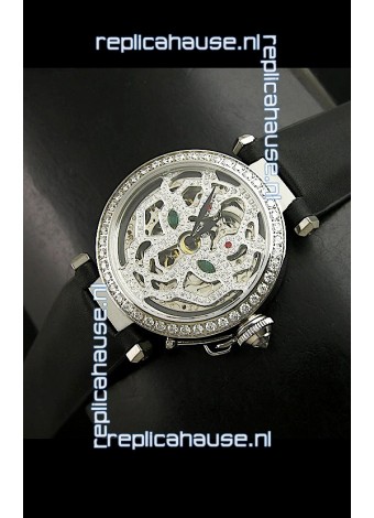 Cartier Pasha Ladies Replica Watch in Skelton Diamond Dial