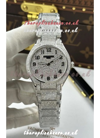 Patek Philippe Twenty-4 Diamonds Paved Stainless Steel Super Clone Watch 