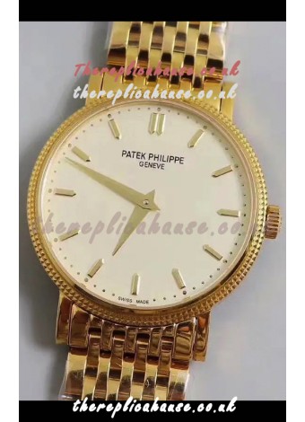Patek Philippe Calatrava 5120 Yellow Gold White Dial Super Clone Watch 