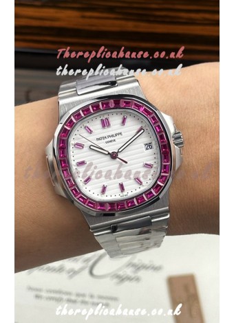 Patek Philippe Nautilus 5723 White Dial Green Rubies Super Clone Watch 