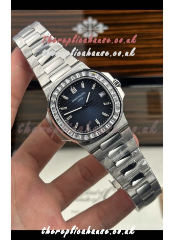 Patek Philippe Nautilus 5723 Blue Dial White Sapphires Super Clone Watch 