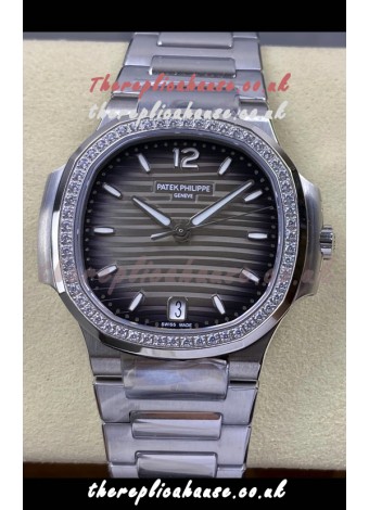 Patek Philippe Nautilus 7118 35MM Grey Dial Diamonds Super Clone Watch 