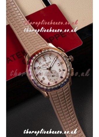Patek Philippe Aquanaut 7968 Rose Gold Brown Strap Super Clone Watch 