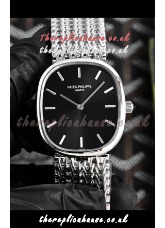 Patek Philippe Golden Ellipse 5738 Black Dial Super Clone Watch 