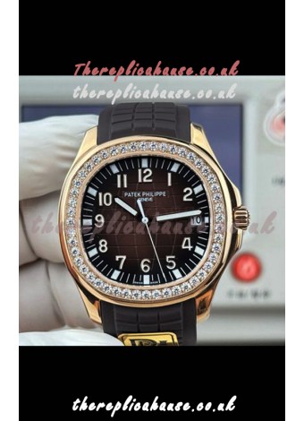 Patek Philippe Aquanaut 5167 Black Strap Diamonds Bezel Super Clone Watch 