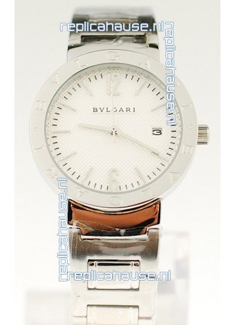 Bvlgari Quartz Japanese Steel Watch in White Dial